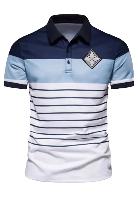 Vexus | AuraShield Men’s Striped Short Sleeve Polo e15.0