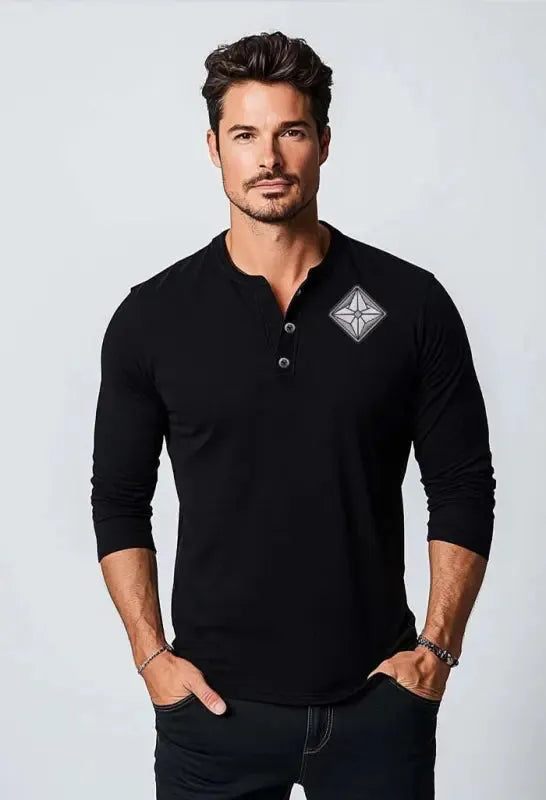 Vox | AuraShield Men’s Henley Long Sleeve T-Shirt Emf Shirt