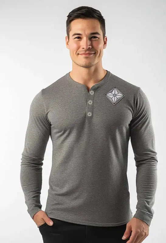 Vox | AuraShield Men’s Henley Long Sleeve T-Shirt Emf Shirt