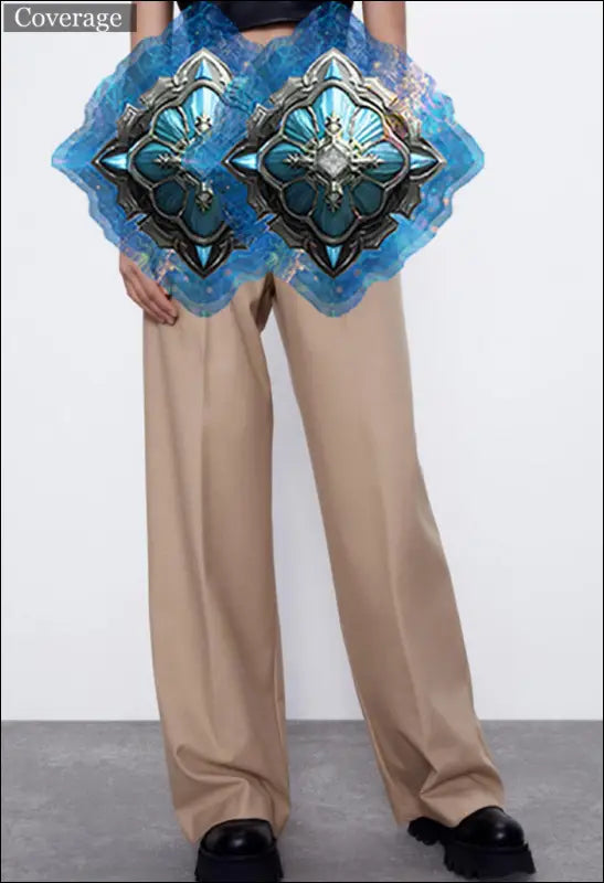 Women Casual Solid Color Wide-Leg Elegant Dress Pants e67
