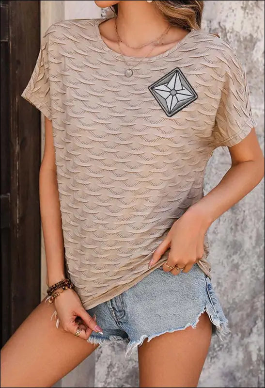 Women Solid Color Batwing Sleeve Summer Top for Shirt e55